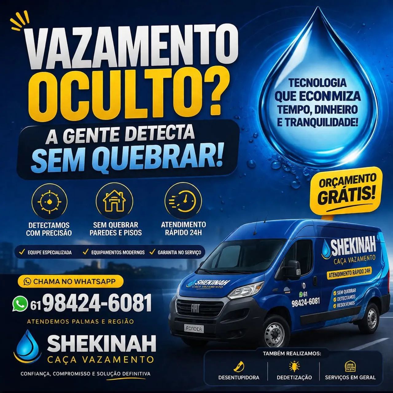 Caça vazamento  valparaiso santa Maria 