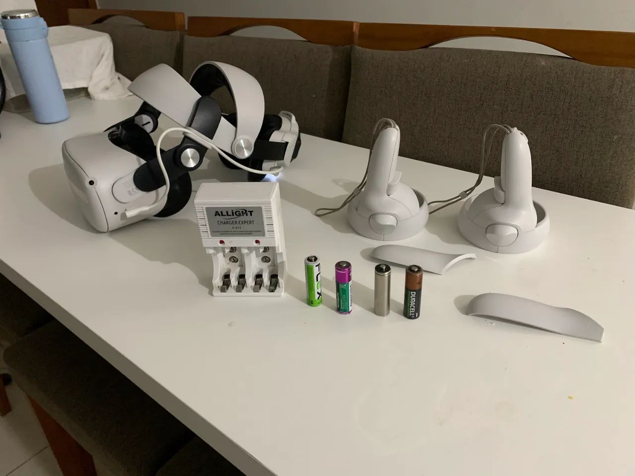 óculos de realidade virtual vr meta quest 2 com headstrap e bateria e pilhas recarregáveis