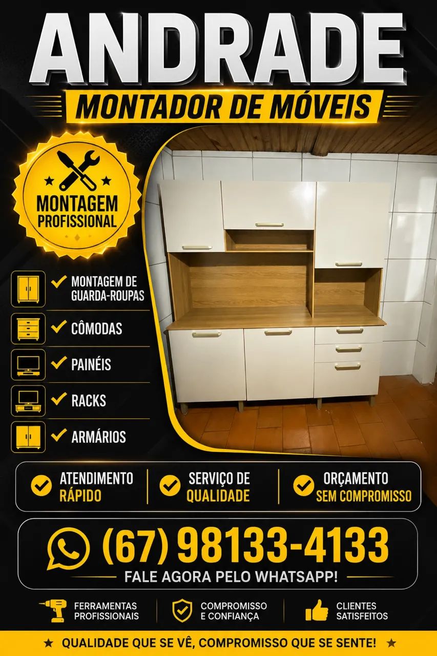 ? MONTAGEM PROFISSIONAL DE MÓVEIS COM QUALIDADE E AGILIDADE! ?
