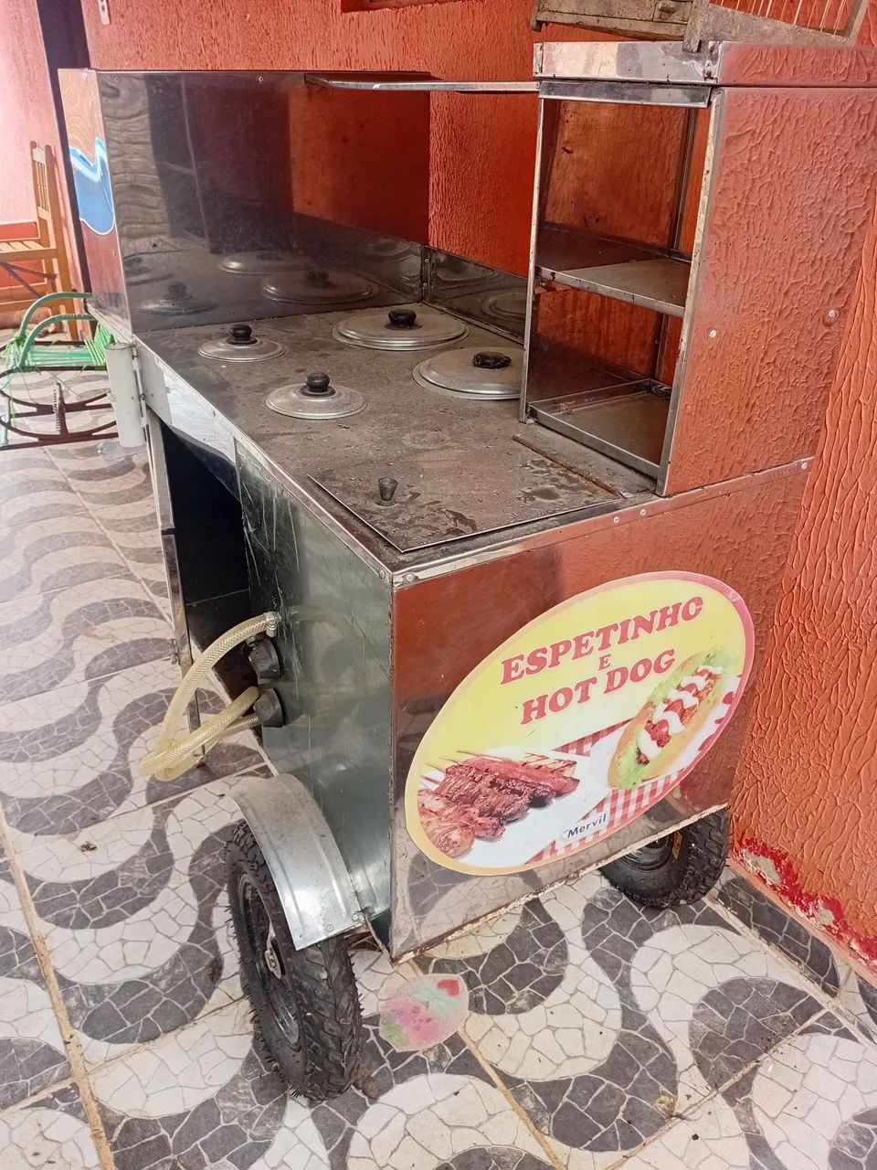 Carrinho de cachorro quente e churrasco 2em1 - Foto 4