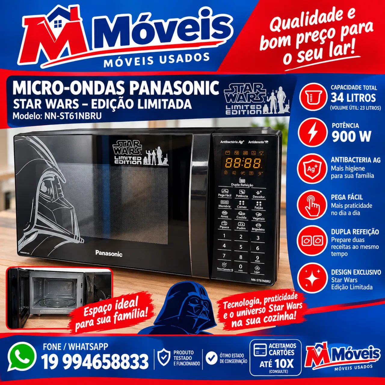 Microondas Panasonic série limitada Star wars - Foto 3