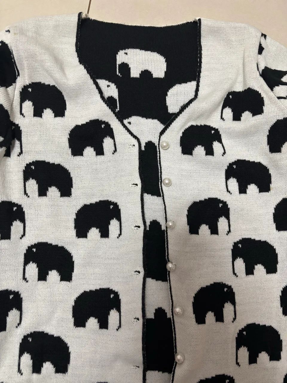 Casaco tricot estampado tamanho P - Foto 3