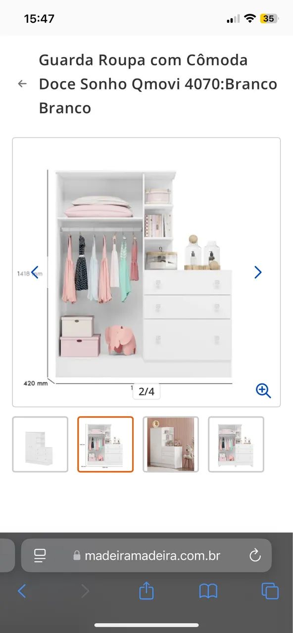 Guarda roupa cômoda 3 gavetas quarto bebê  - Foto 3