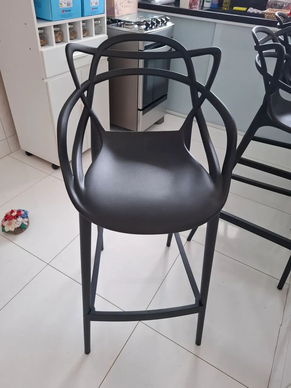 3 Banquetas Preta Masters Allegra