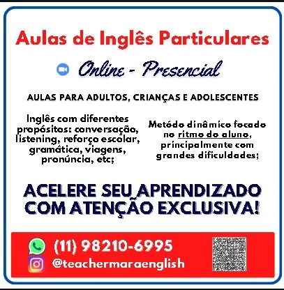 AULAS PARTICULARES DE INGLÊS 