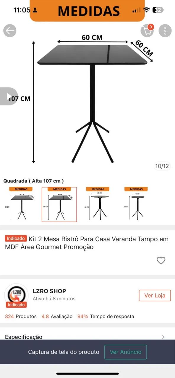 KIT 2 MESAS BISTRÔ - PERFEITO PARA SUA ÁREA GOURMET!