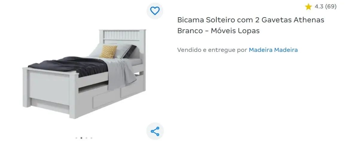 Bicama branca com 2 colchões inclusos  - Foto 2