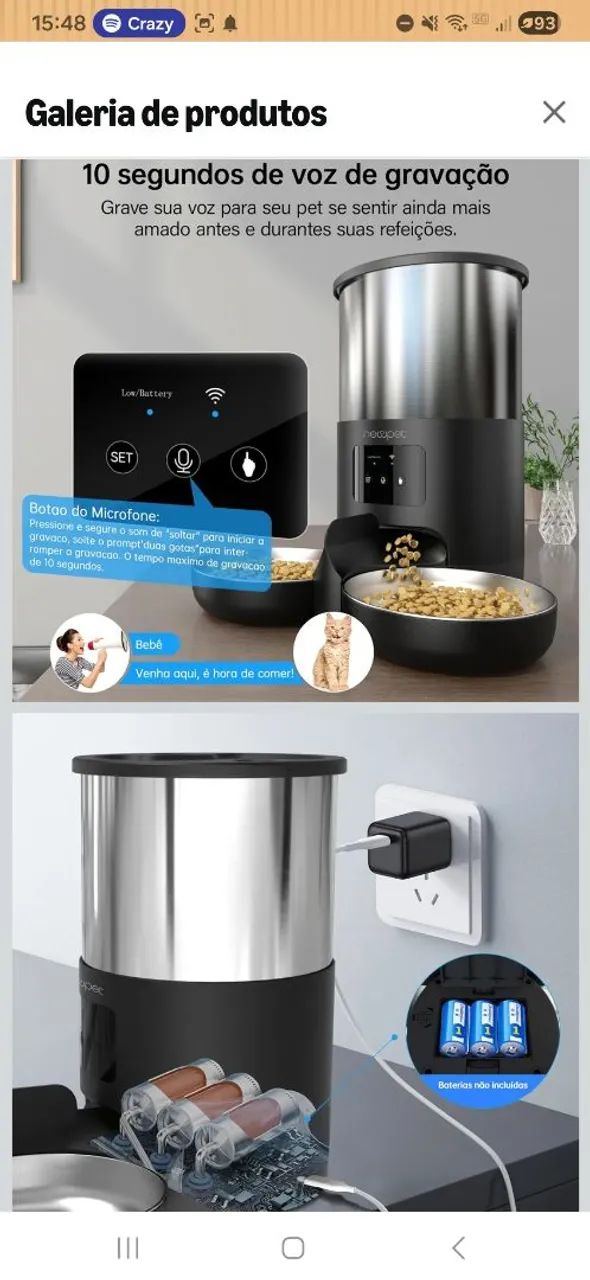 Comedouro automático NewPet 5L com programação por app - Foto 4