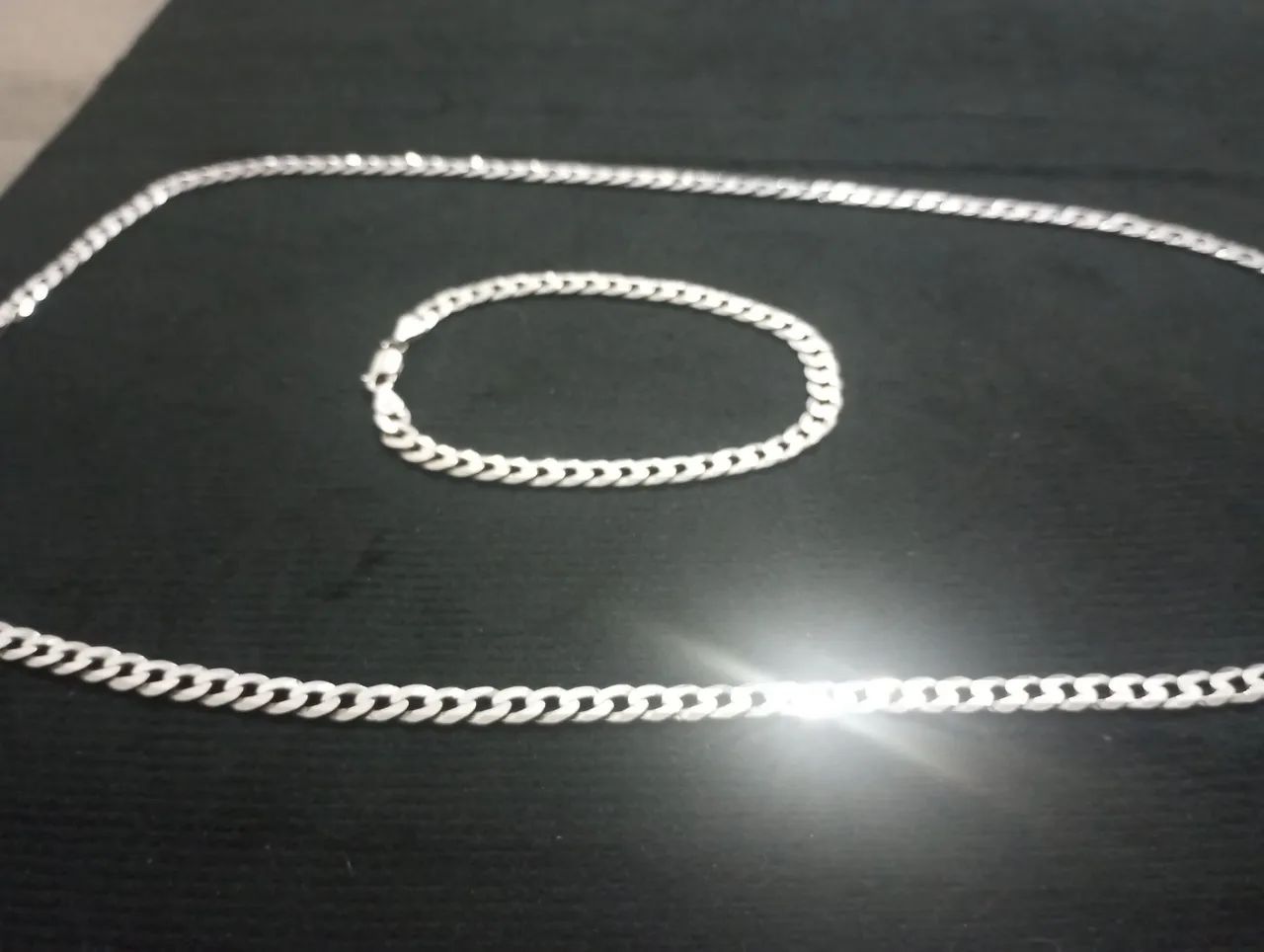 Conjunto de prata 925 (cordão e pulseira)