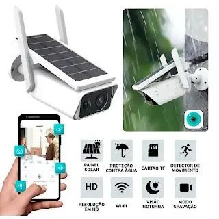 Câmera Externa IP Wifi HD Prova D'gua Energia Solar com Bateria - Foto 2