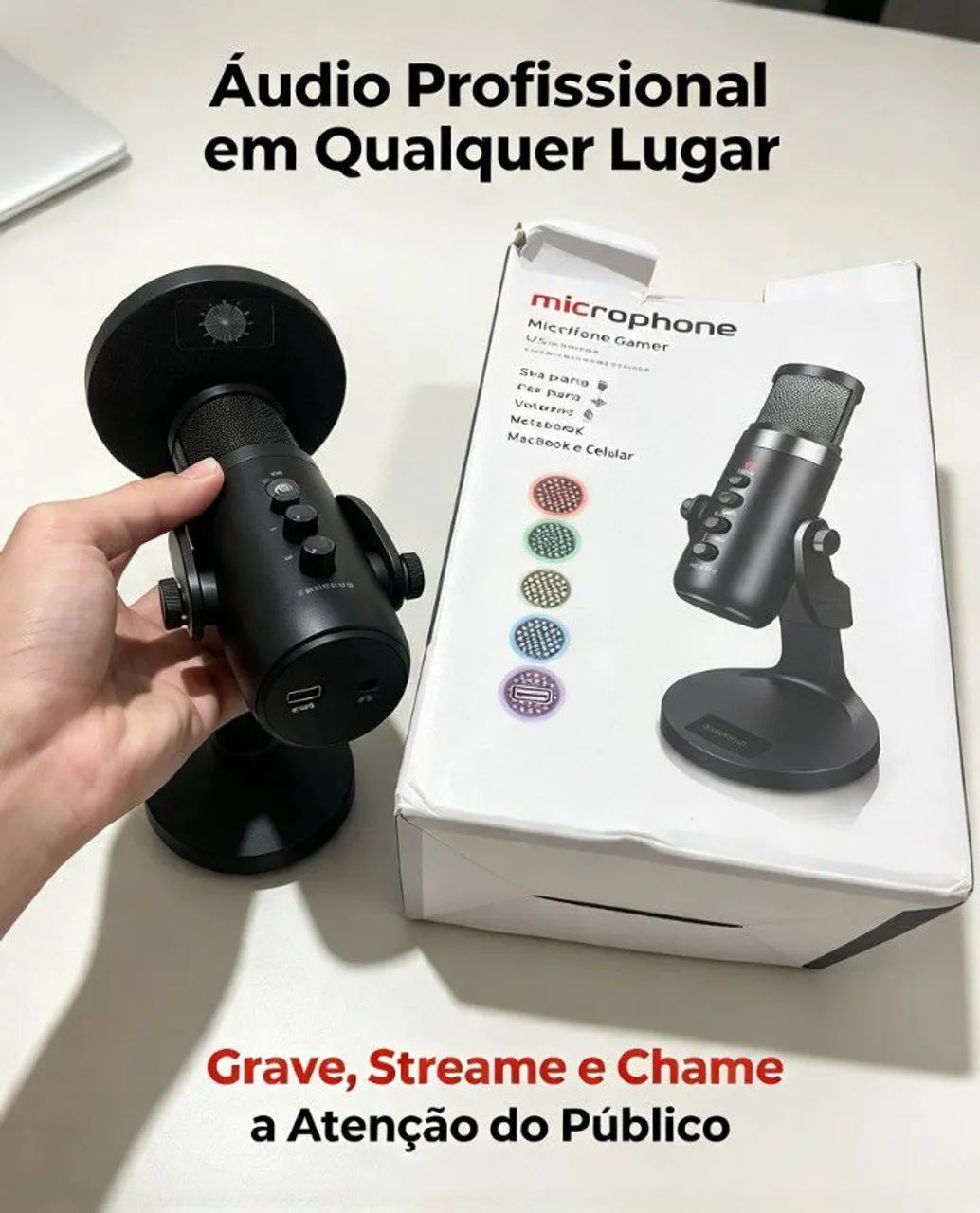 microfone gamer RGB  - Foto 3