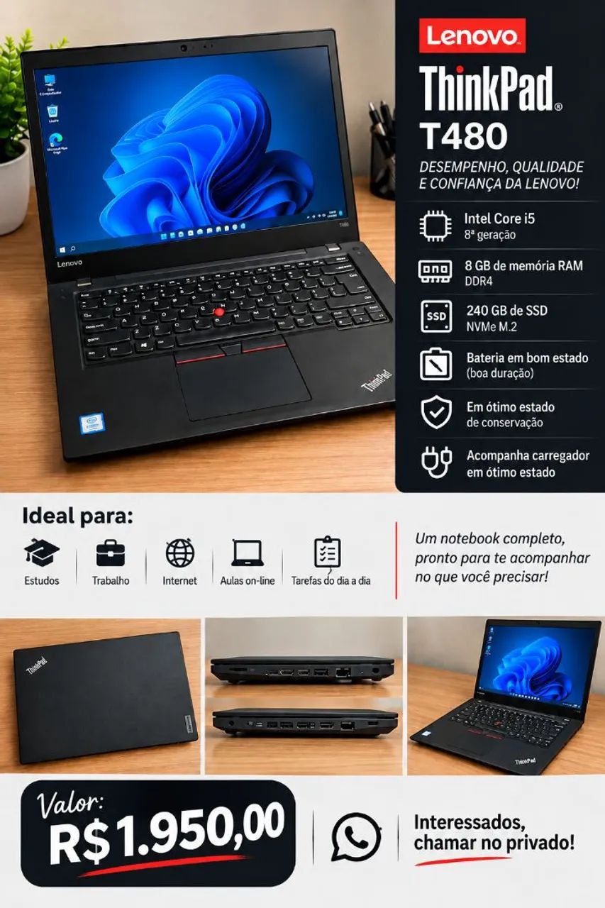 Notebook Lenovo Tinkpad T480 