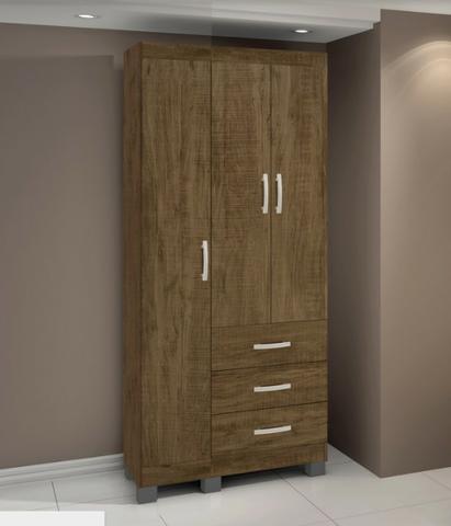 Guarda-roupa, Roupeiro Salleto Ônix Com 3 Portas E 3 Gavetas (Em Até 12 X Sem Juros)