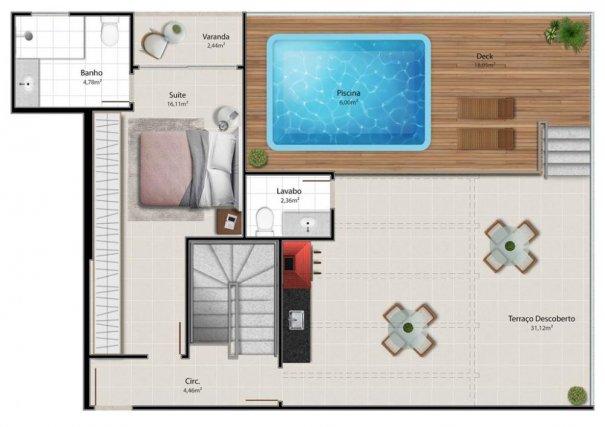 DUPLEX DE ALTO PADRÃO - Cobertura em Lançamentos no bairro Itapuã - Vila Velha, ... - Foto 6