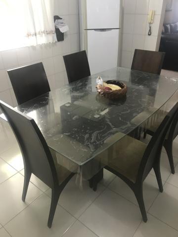 Mesa de vidro com 6 cadeiras - Foto 2