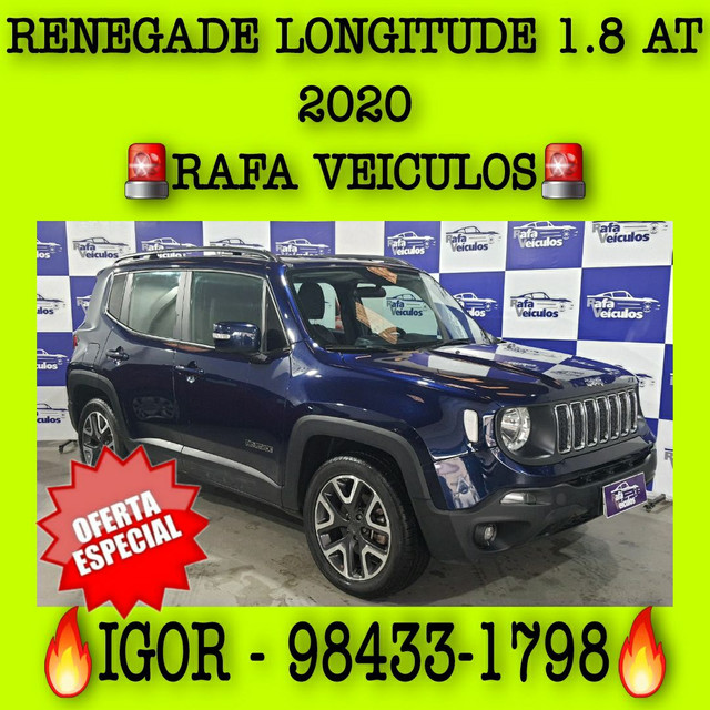 RENEGADE LONGITUDE 1.8 AT FLEX 2020 RAFA VEICULOS FALAR COM IGOR VV/