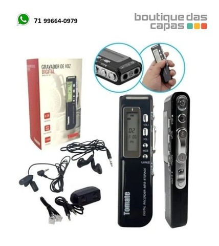 Gravador de voz digital mp3 memória interna 8gb mt-556 espião aulas