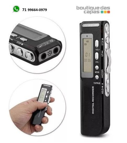 Gravador de voz digital mp3 memória interna 8gb mt-556 espião aulas - Foto 2