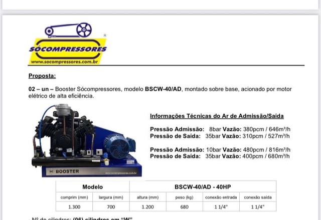 Compressor booster BSCW-40/AD - 40HP