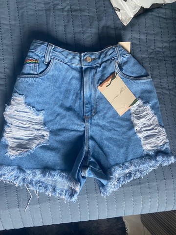 Bermuda Jeans Moça flor 