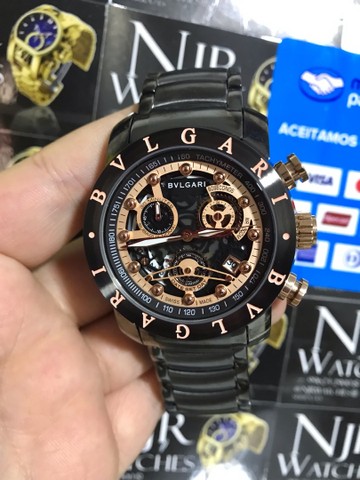 relogio bvlgari preto original