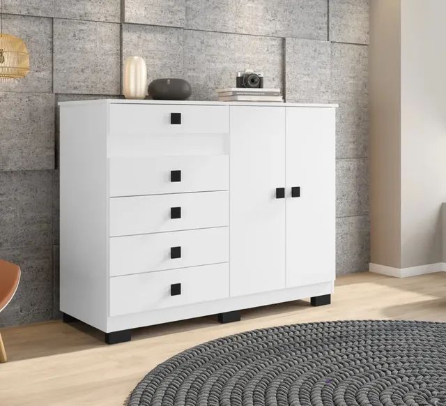 Comoda 5 gavetas e 2 portas Jade p87