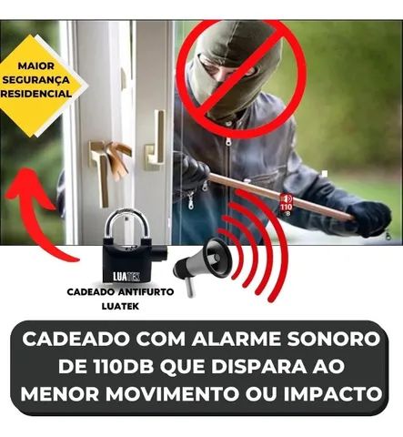 Cadeado Anti furto com alarme luatek  - Foto 3