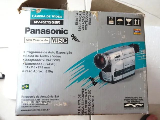 Filmadora Panasonic Slim Palmcorder VHS-C  NV_RZ155BR - Funcionando (Item p/ Colecionador) - Foto 5