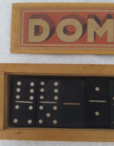 Jogo de dominó antigo em madeira - Foto 3