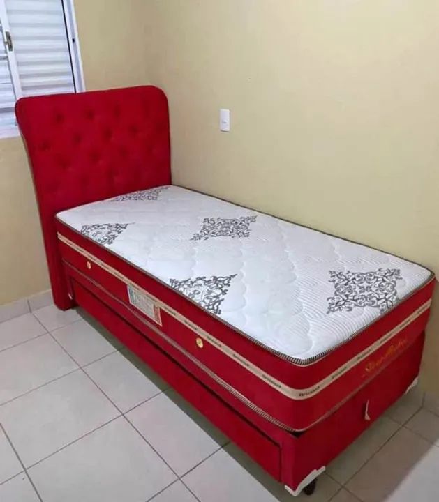 Cama box Colchão Molas e Suporte( Solteiro)