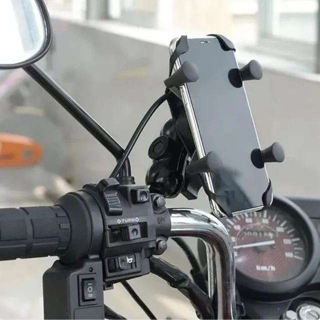 Suporte Celular Moto Com Carregador Universal Usb - Foto 4