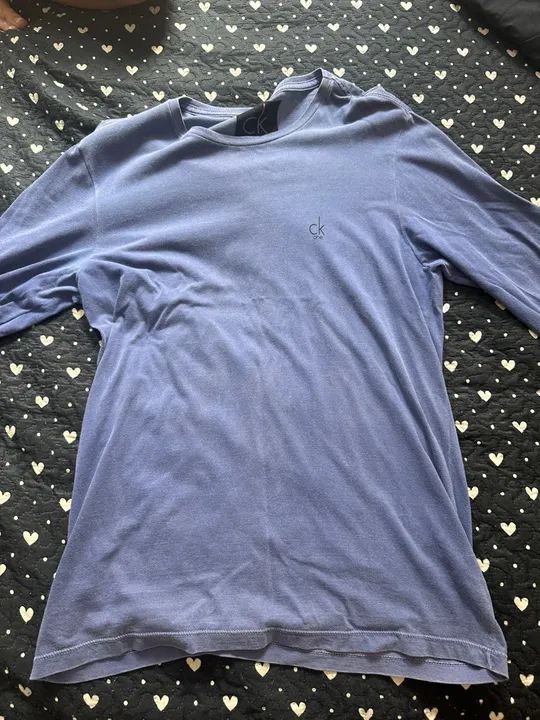 Camiseta Calvin Klein Masculina Azul Tamanho P