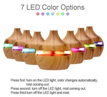 ** Aromatizador Ambiente Umidificador de Ar Mini 300ml Cor Madeira Recarregável USB z617  - Foto 5