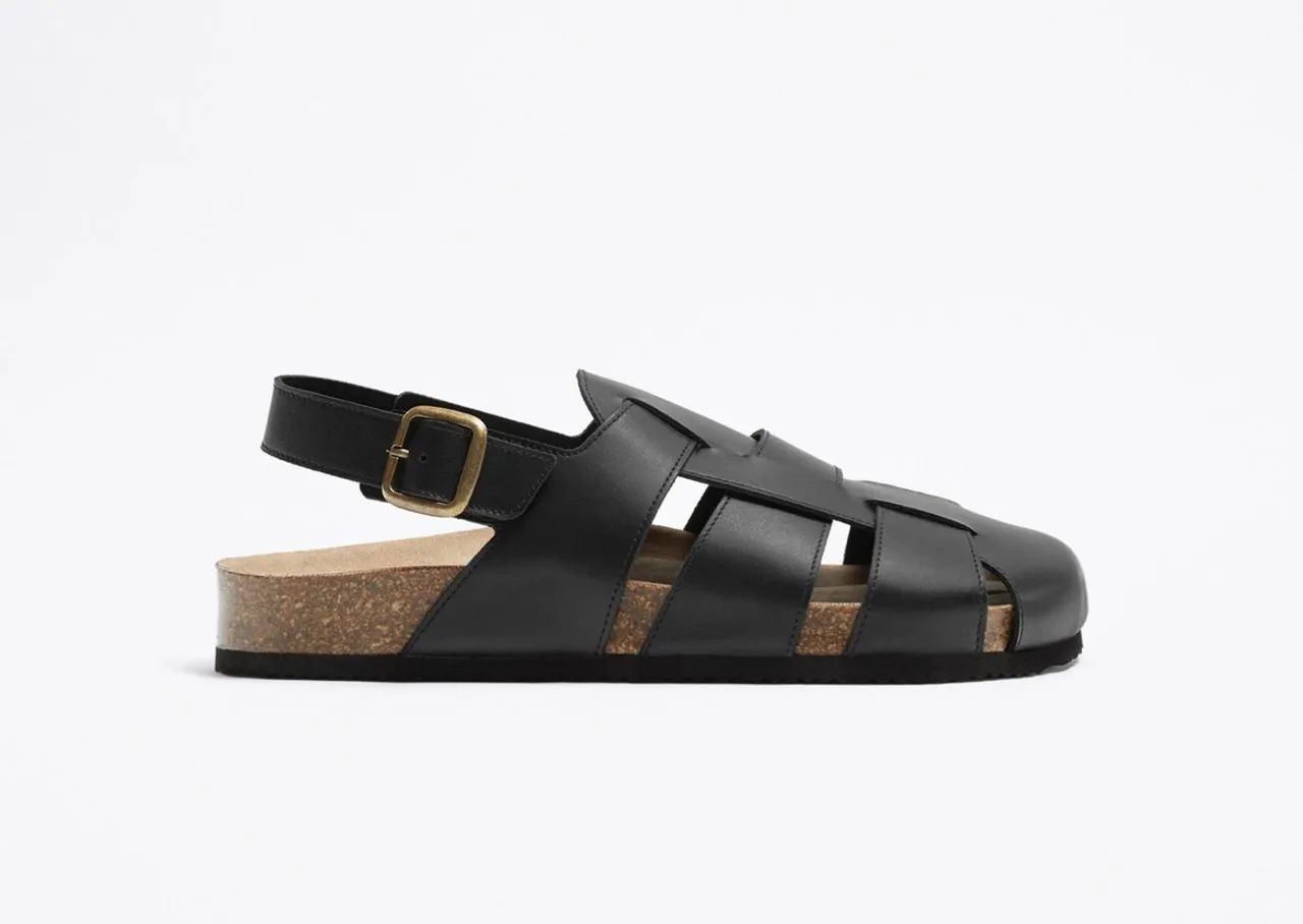 Sandalia com tiras de couro zara - Foto 4