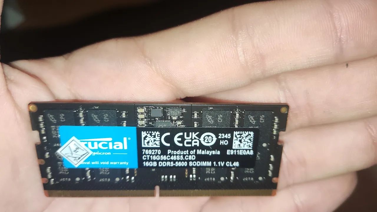 Memória RAM Crucial DDR5 16GB 5600MHz de Notebook  - Foto 3