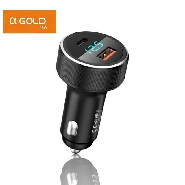 Carregador Veicular 60w 9,1A Tipo C Usb Turbo Compatível Iphone15