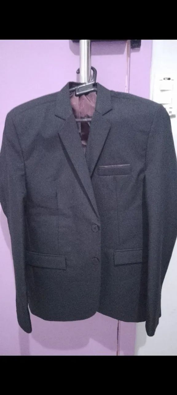 Terno slim Masculino Preto Tam 16