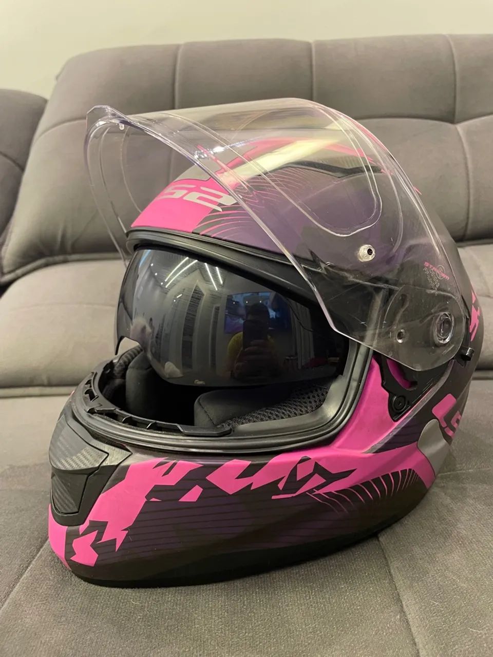 Capacete Moto -  LS2 FF396 -  Tamanho P 54 -  Rosa