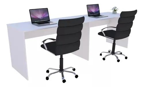 Mesa Para Escritório 240cm Branco Usada 3 meses - Foto 3