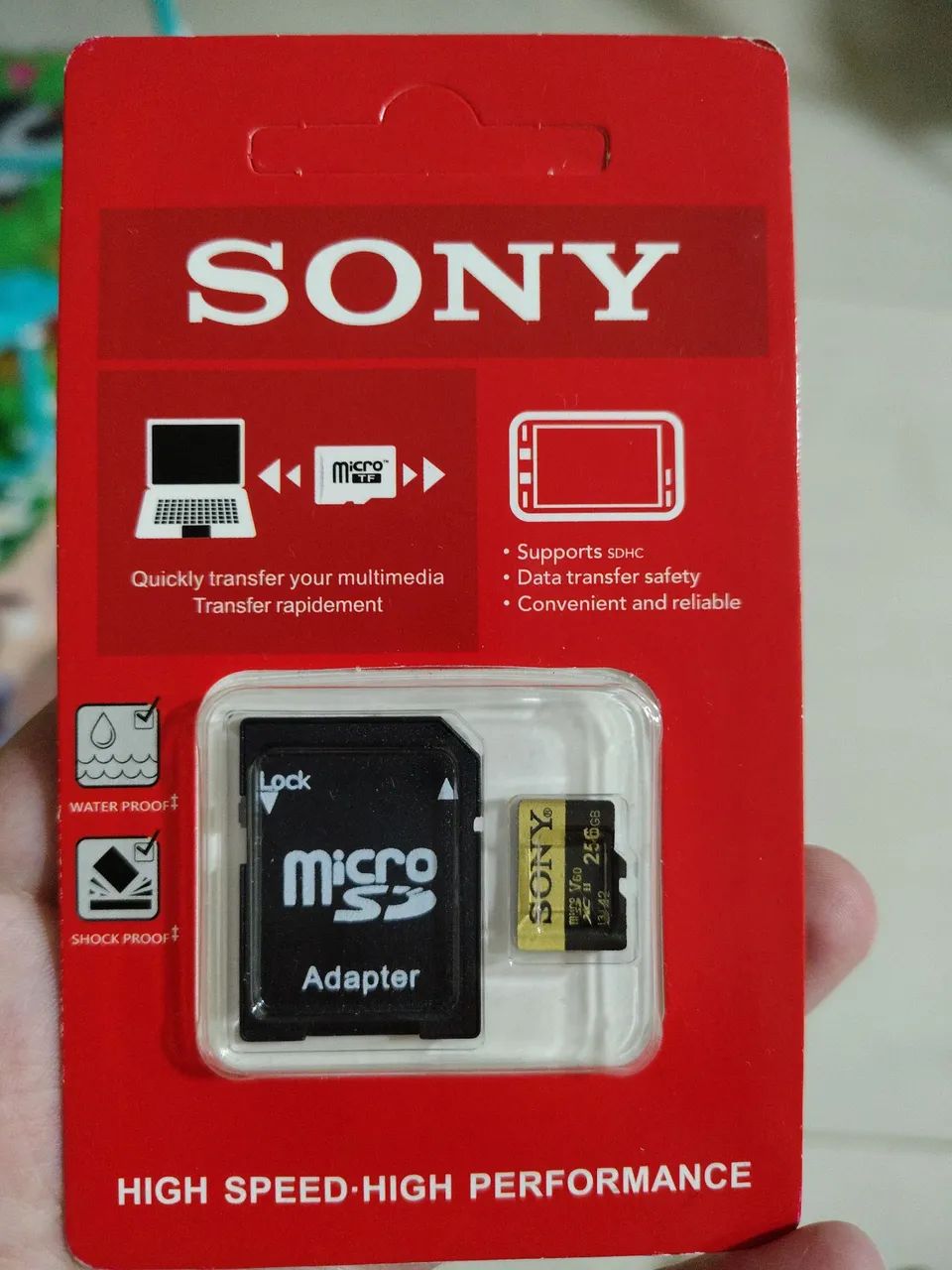 Cartão de Memória Micro SD 256GB Sony V60 - Alta Velocidade