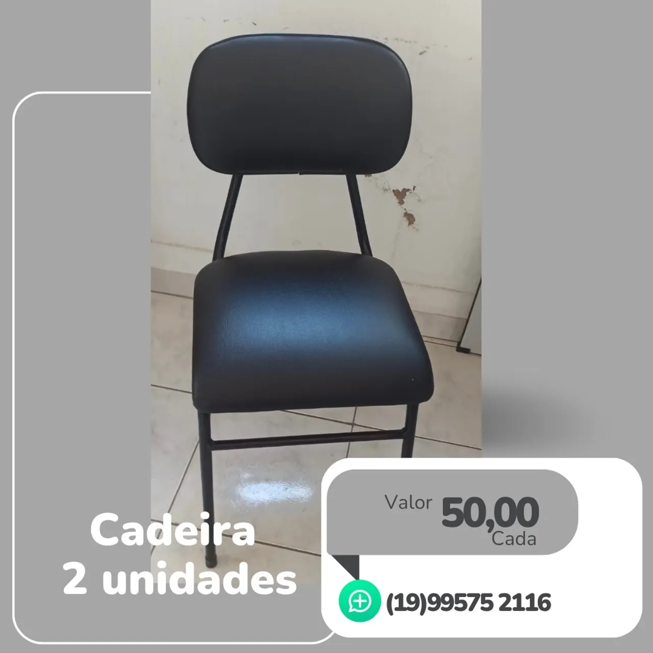 Cadeira Preta Simples - 2 unidades