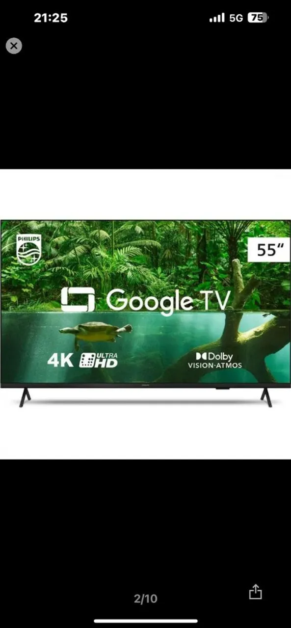 Smart TV Philips 55 polegadas Google TV 4K UHD