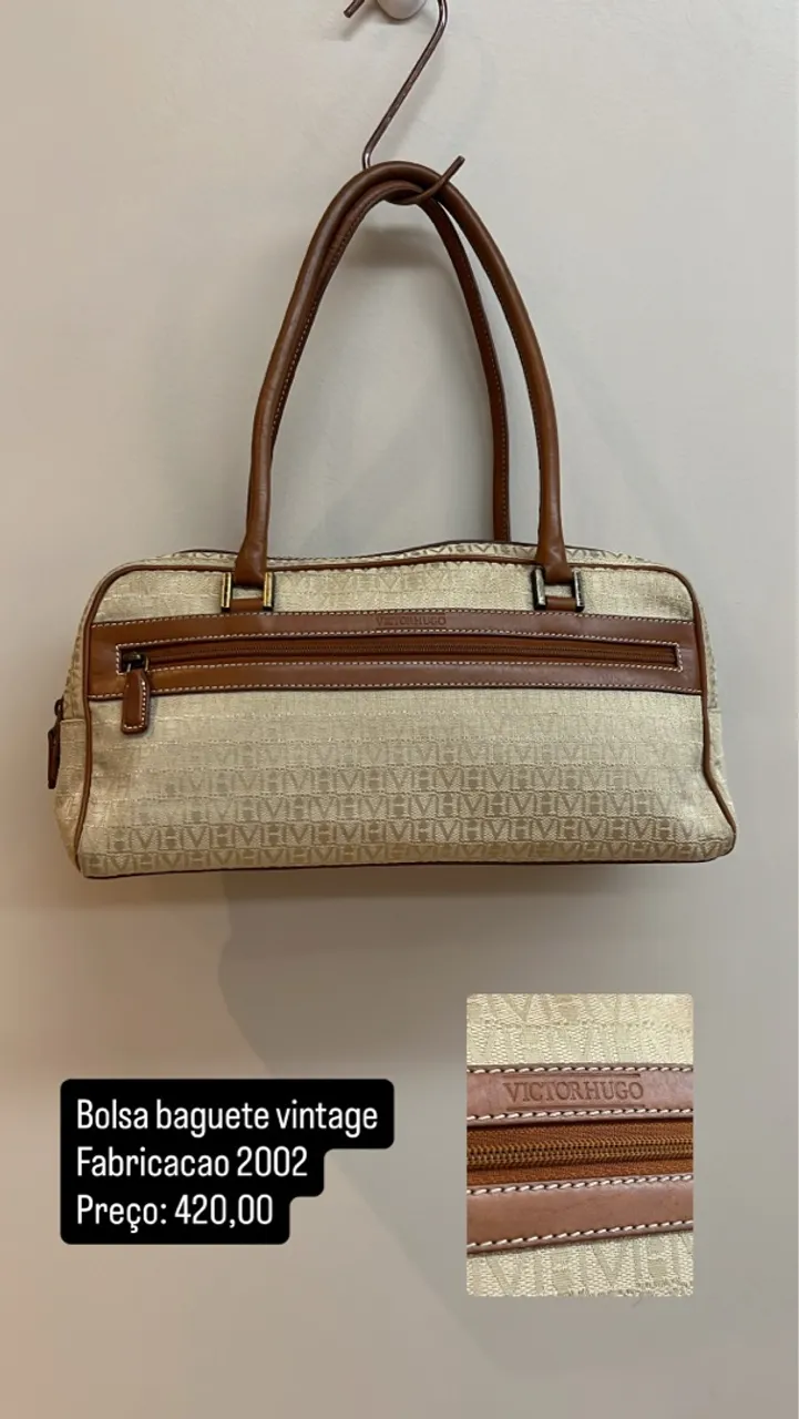 Bolsa baguete Victor Hugo couro