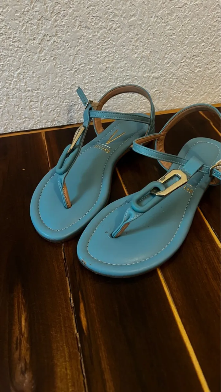 Sandália Feminina Vizzano Azul com Detalhe