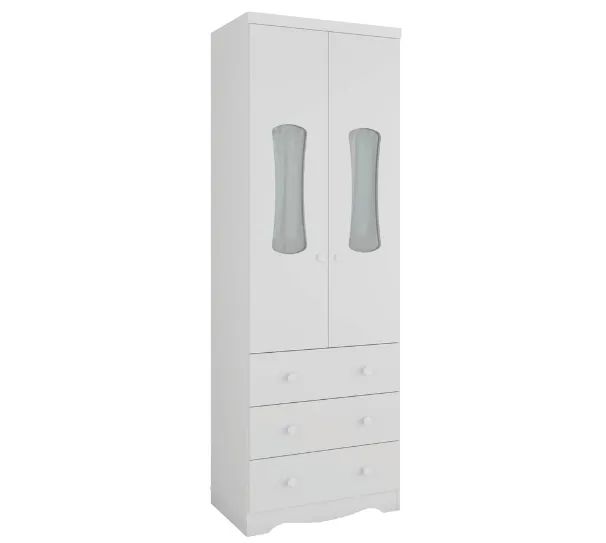 Roupeiro Infantil Luna Peroba 2 Portas e 3 Gavetas, 100% MDF - Foto 4