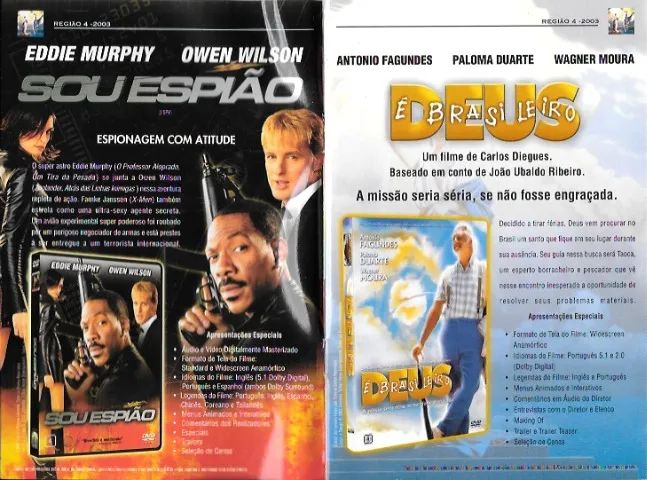 Livreto comercial de filmes da Columbia em DVD de 2003 (c