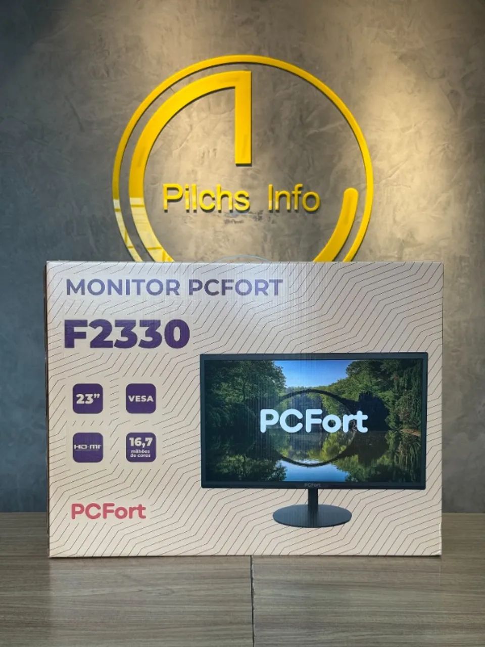 Monitor PCFort F2330 23* Novo - Garantia - Loja Física - Olx - Foto 2