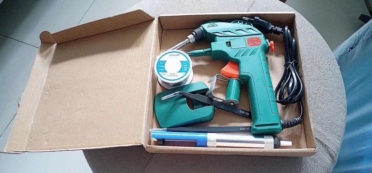 Ferro de solda Pro 60-80w com plugue manual automático de alimentação de estanho! kit - Foto 3