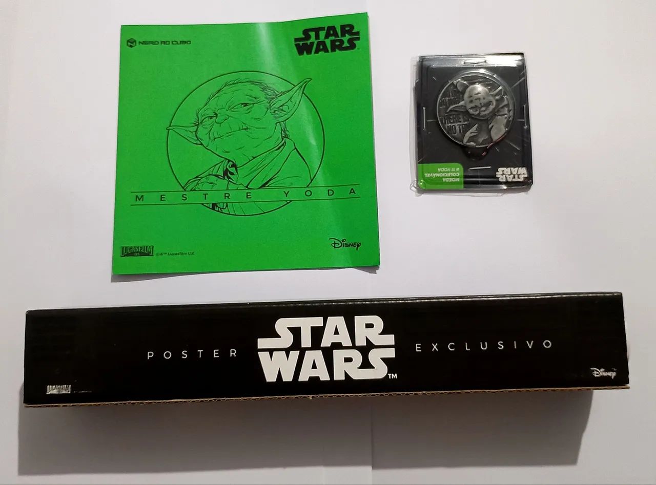 kit moeda poster star wars yoda nerd ao cubo disney jedi geek skywalker darth vader - Foto 3