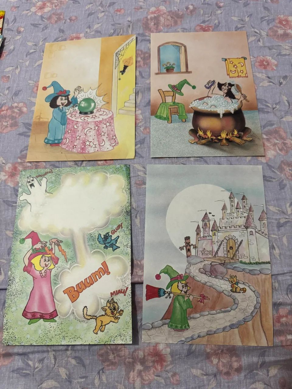 Kit com 4 papéis de carta bruxinha , raro da década de 80/90